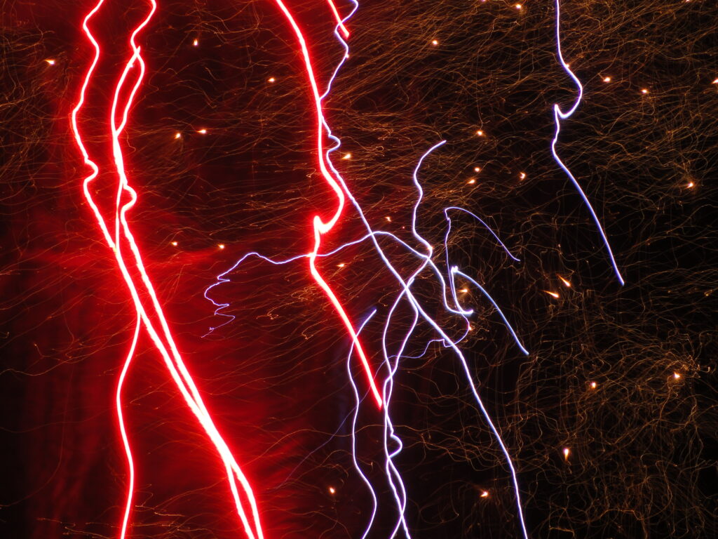 Vibrant Abstract Neon Lights Wallpaper - Dynamic Long Exposure Design
