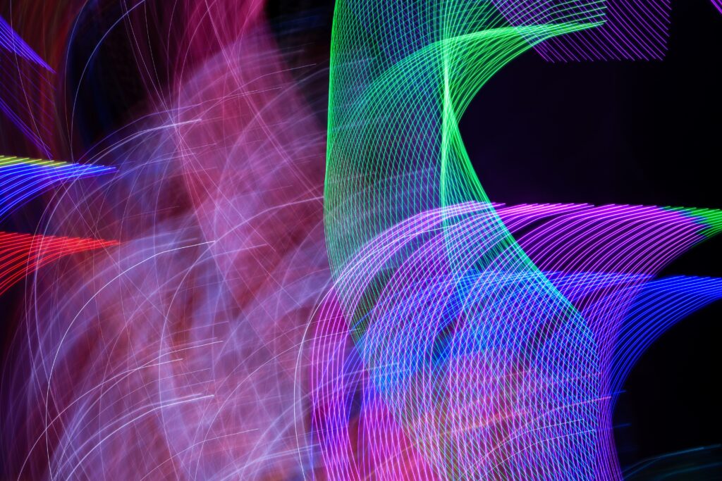 Vibrant Neon Lights Wallpaper: Dynamic Long Exposure Abstract Background