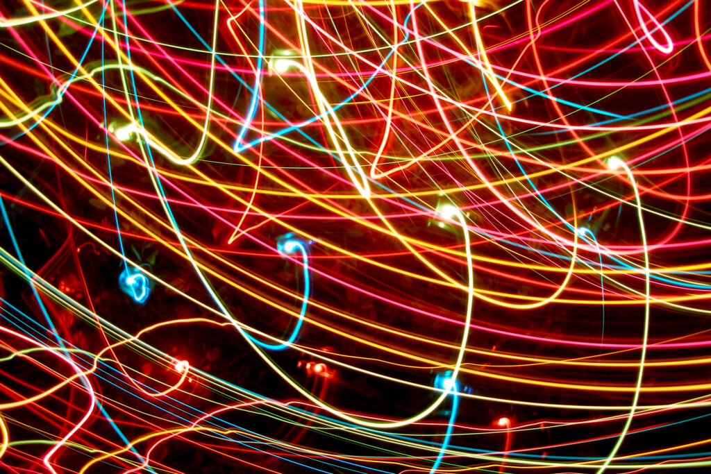 Vibrant Neon Lines Wallpaper - Colorful Glowing Background 3072x2048