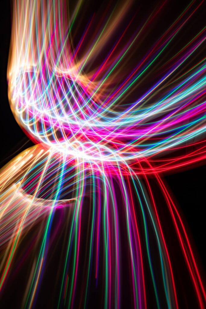 Vibrant Neon Lines Wallpaper: Dynamic Dark Background Design