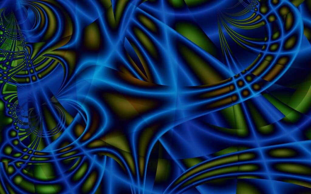 Futuristic Electric Blue & Green Neon Lines Wallpaper 1920x1200