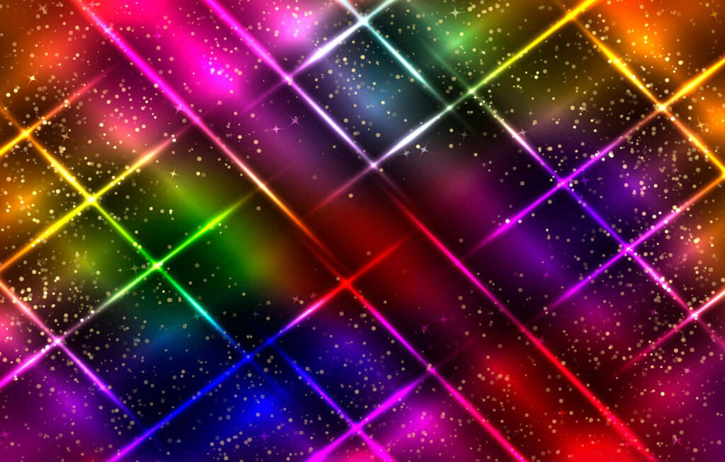 Vibrant Neon Line Diamond Pattern Wallpaper on Dark Background