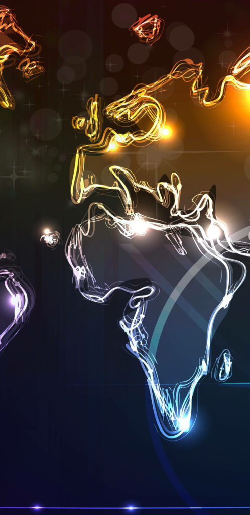 Futuristic Neon Map Wallpaper for Samsung Galaxy S22 Display
