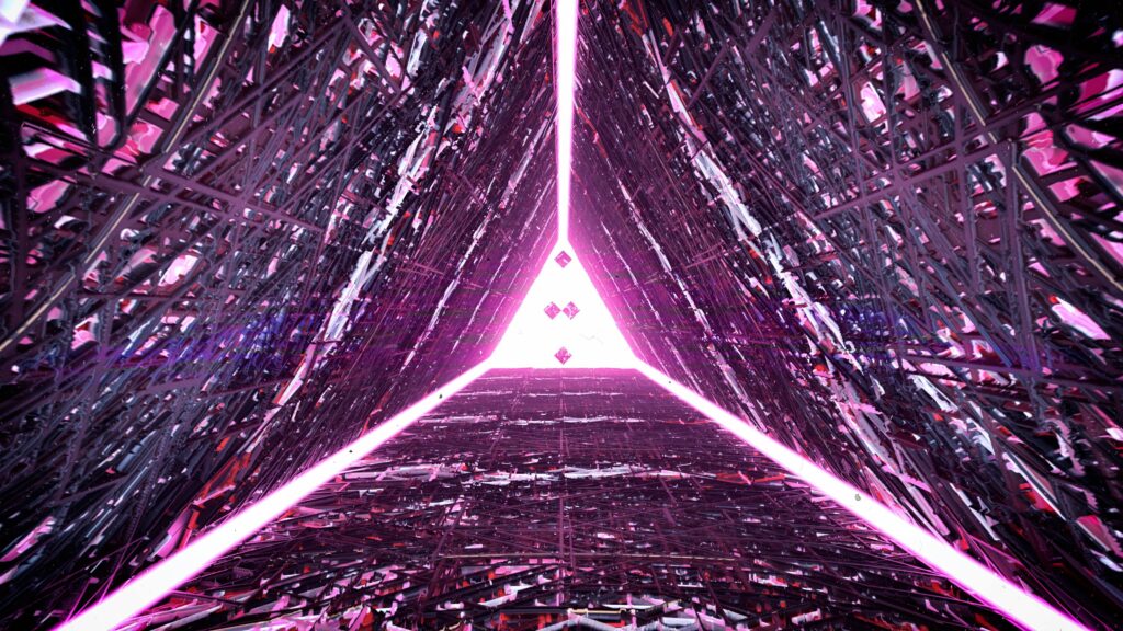 Futuristic Neon Pink Triangle Wallpaper in Stunning 3D | HD 3840x2160