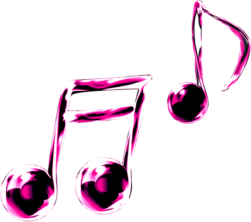 Neon Pink Musical Notes Wallpaper: Futuristic Art for Music Lovers