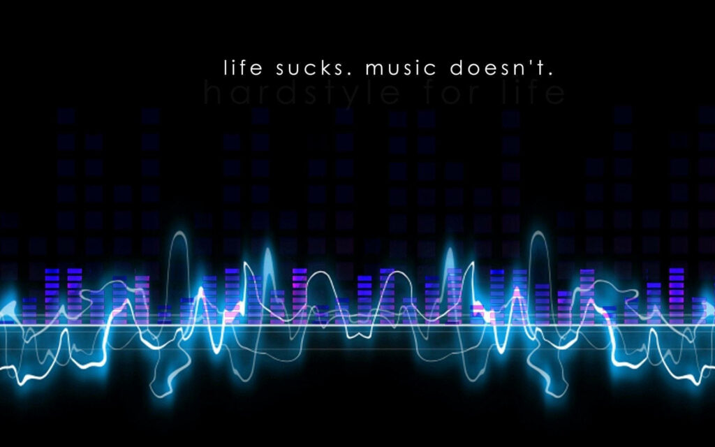 Vibrant Music Quote Wallpaper: 'Life Sucks. Music Doesn't'