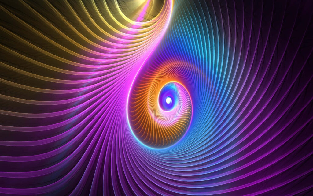 Vibrant Neon Spiral Wallpaper: Abstract Colorful Background Design