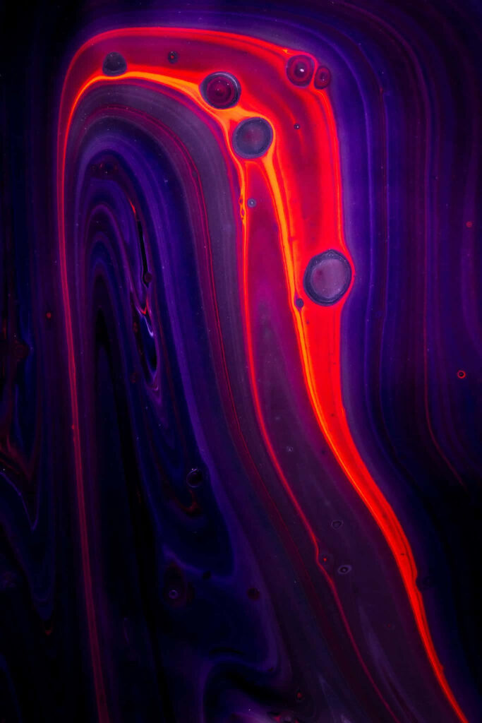 Vibrant Neon Abstract Wallpaper: Swirling Purple, Orange & Red