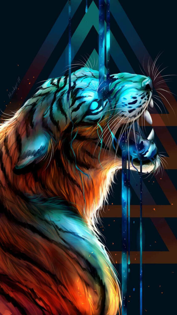 Neon Tiger Wallpaper: Vibrant Colors and Dynamic Design Background