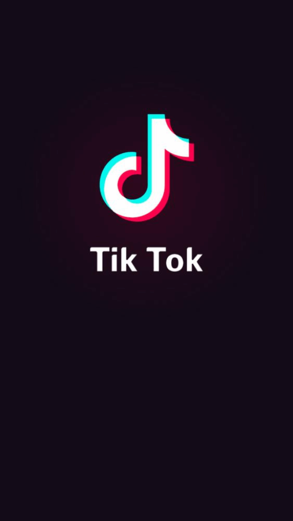 TikTok neon logo wallpaper with bold text on sleek dark background modern dynamic design