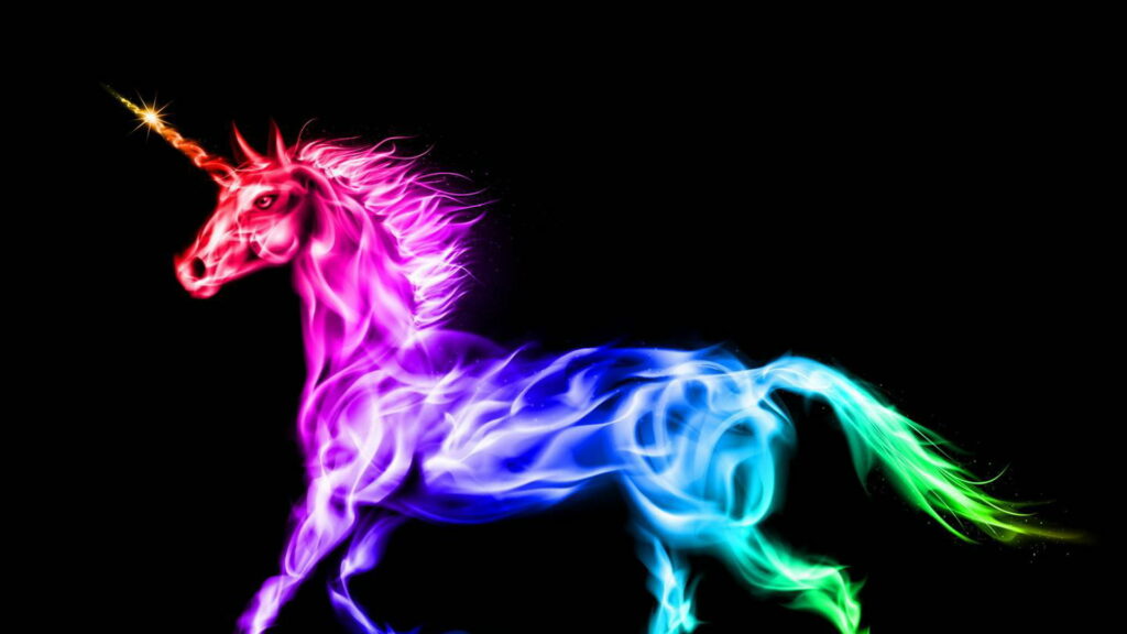 Vibrant Neon Fantasy: Captivating Equine Delight in HD Wallpaper