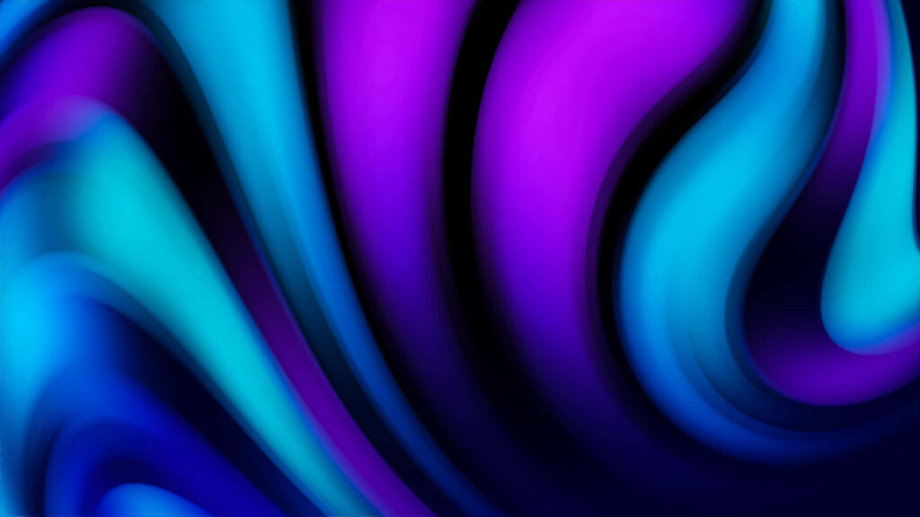 Vibrant Neon Waves Wallpaper - Captivating Purple, Blue & Turquoise Background
