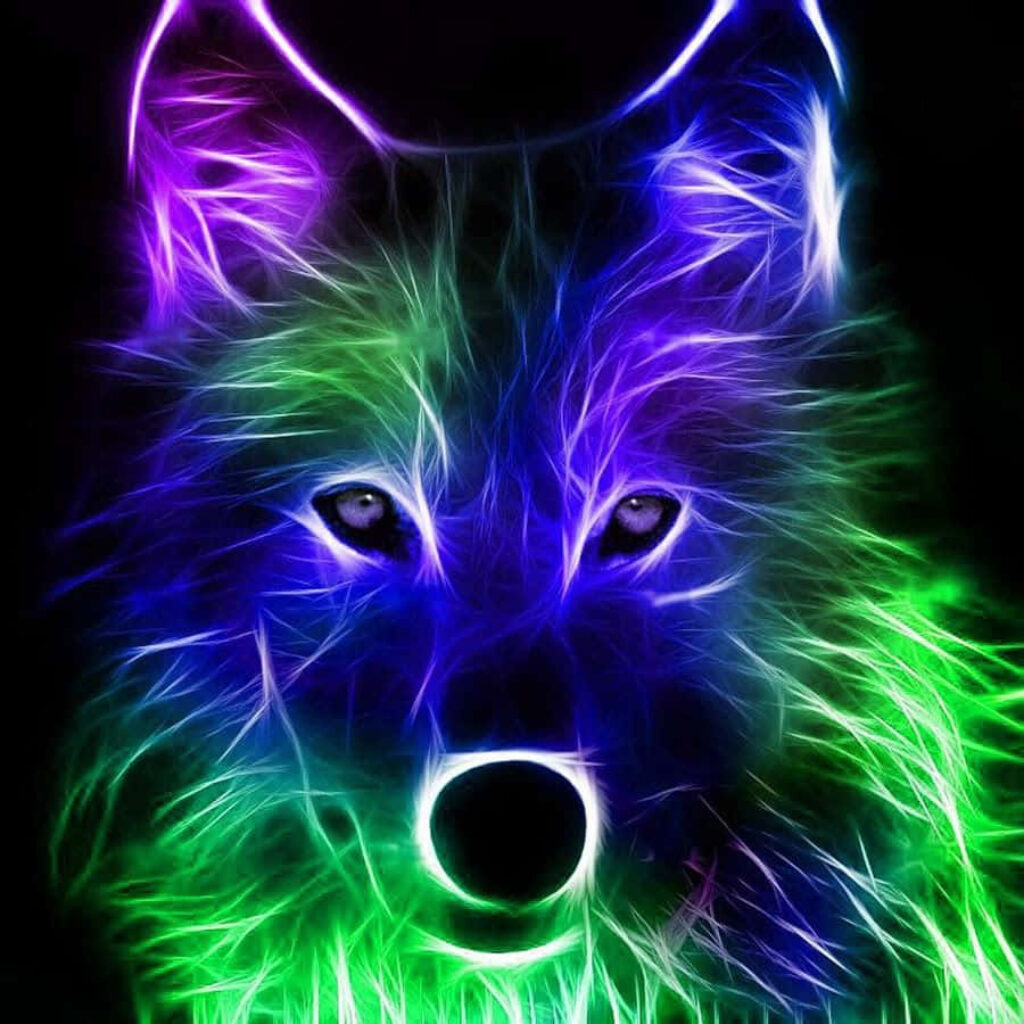 Vibrant Neon Wolf Wallpaper for Stunning Digital Backgrounds