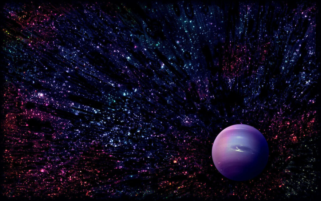 Vibrant Neptune Wallpaper: Stunning Galaxy Background with Cosmic Patterns