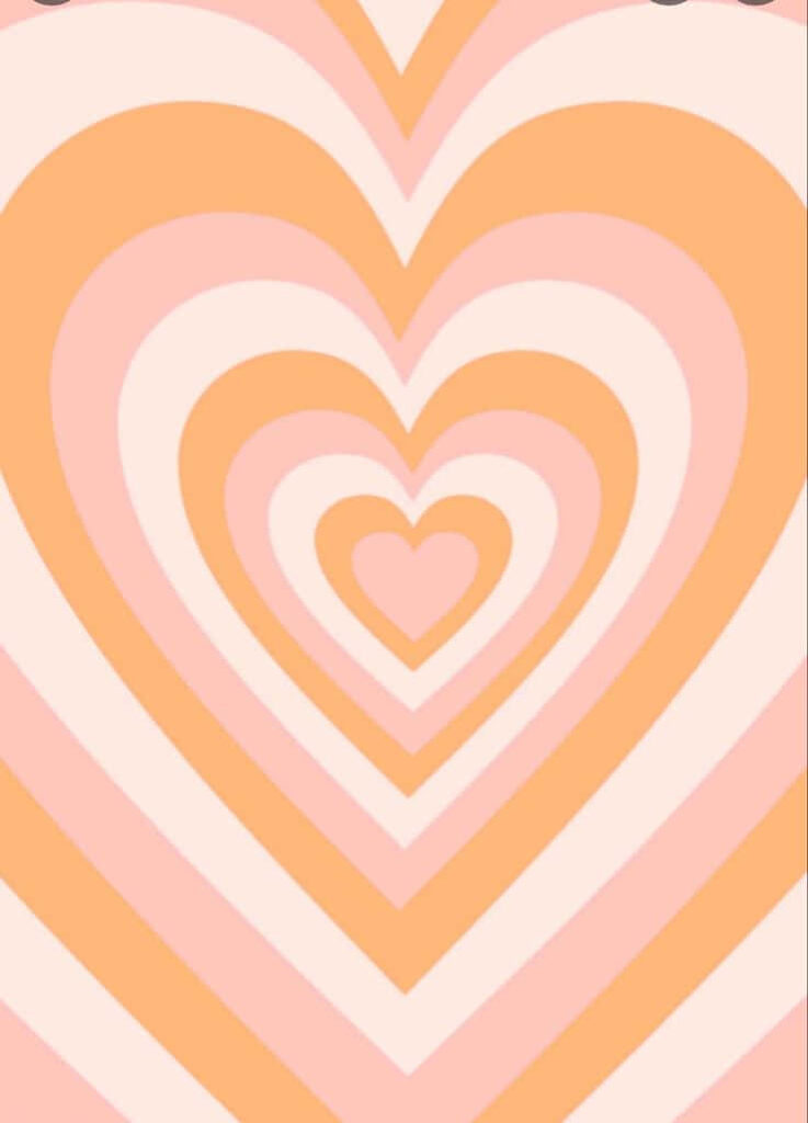 Romantic Nested Hearts Wallpaper in Soft Peach, Pink, & Cream