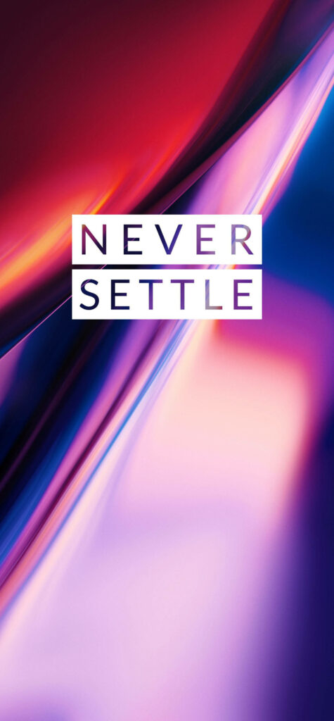 Vibrant Never Settle - OnePlus 7 Pro Wallpaper in Violet and Deep Red