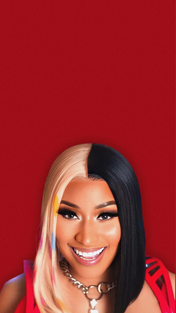 Vibrant Wallpaper: Nicki Minaj's Bold Black & Blonde Hairstyle