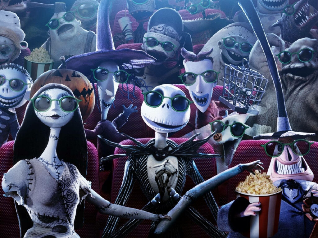 Spooky Movie Night: The Nightmare Before Christmas 3D Wallpaper