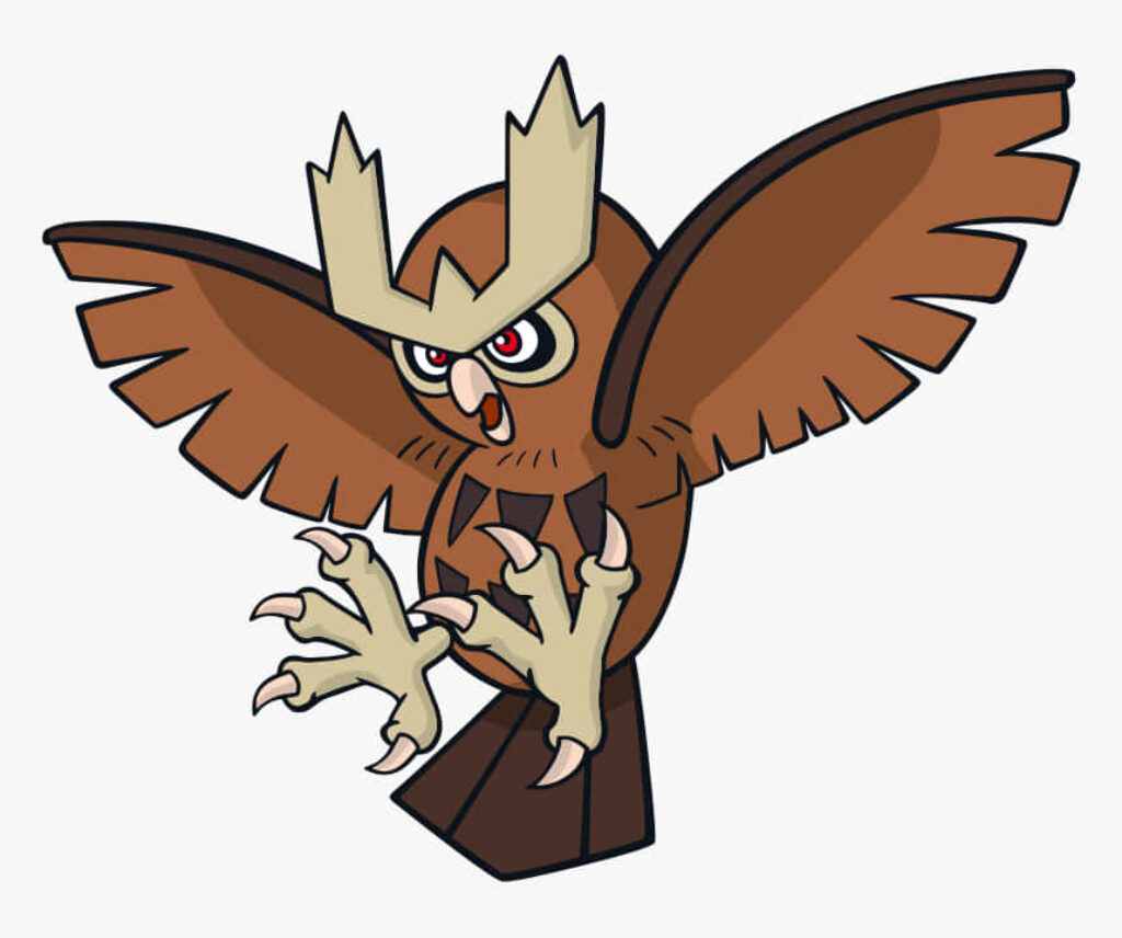 Vibrant Noctowl Wallpaper: Dynamic Owl Pokémon Artwork