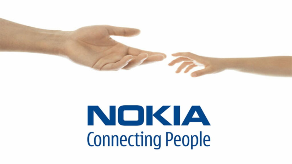 Nokia's Iconic Logo: A High-Definition Wallpaper that Sets the Perfect Background