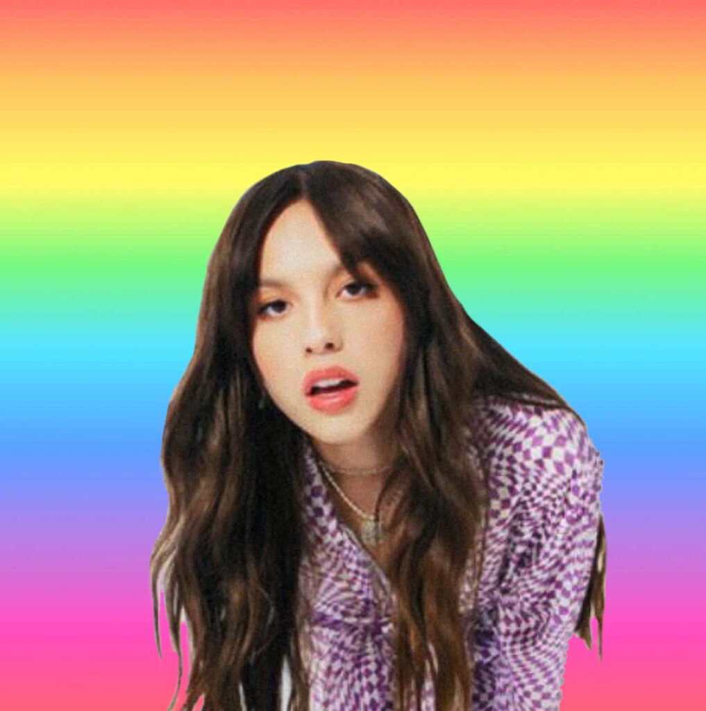 Olivia Rodrigo Vibrant Wallpaper: Stylish Look & Rainbow Gradient