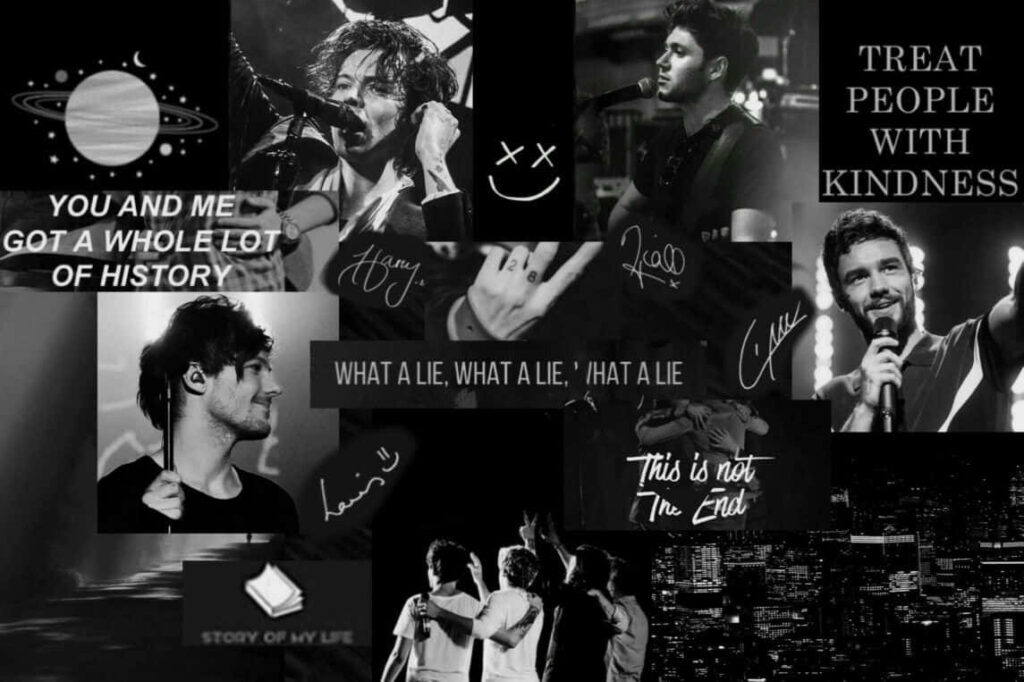 Vibrant One Direction Album Artwork Laptop: Your Ultimate Boyband Loyalty Statement! Wallpaper