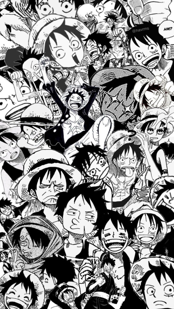 Luffy's Epic Journey: A Captivating One Piece Phone Wallpaper Collage