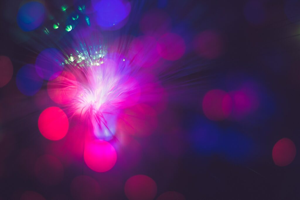 Stunning Optical Fiber Lights Wallpaper - Colorful Bokeh Background