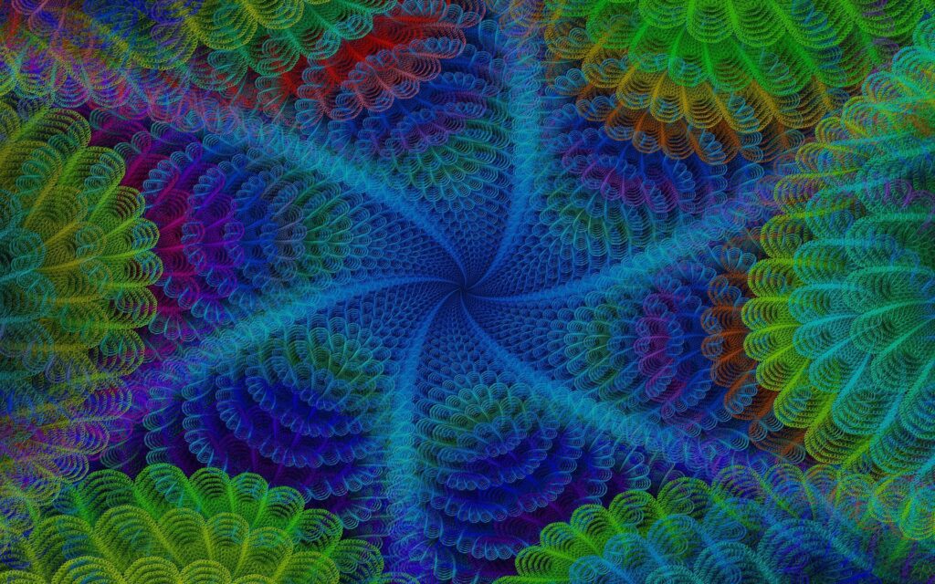 Dynamic Green & Blue Optical Illusion Wallpaper - 1920x1200 Background