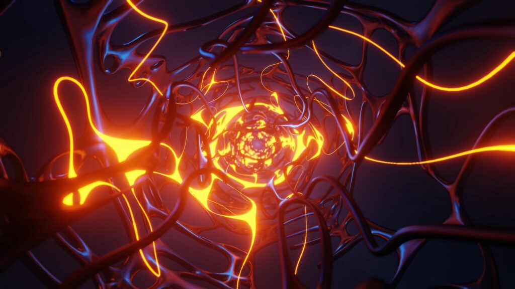 Dynamic 3840x2160 Abstract 3D Wallpaper of Glowing Lines