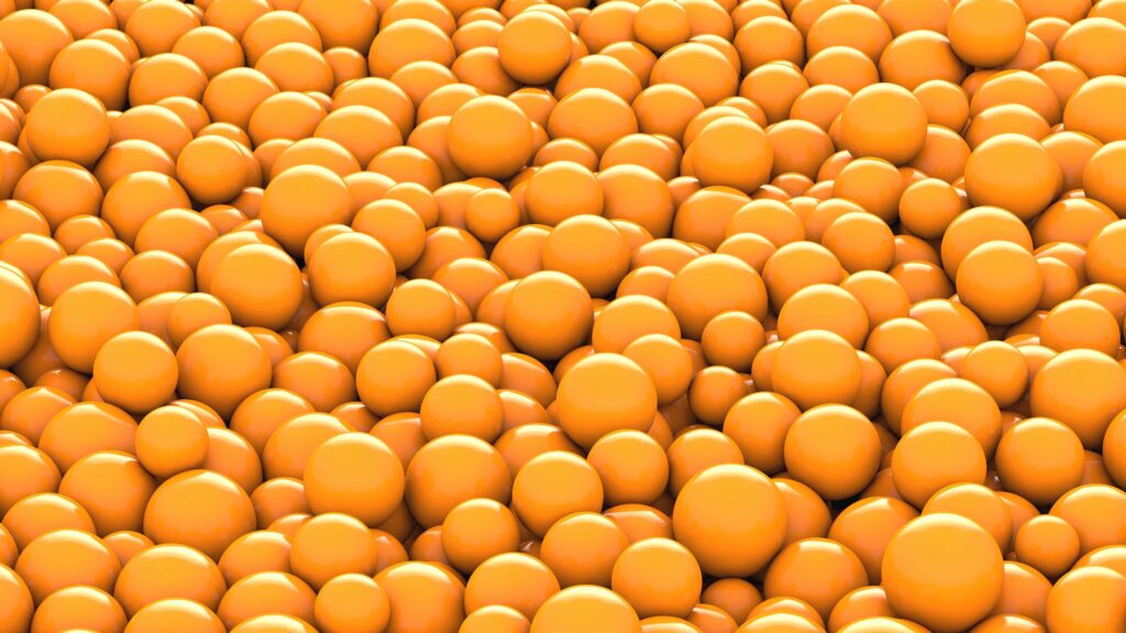 Vibrant 3840x2160 Background of Dense Orange 3D Balls Wallpaper