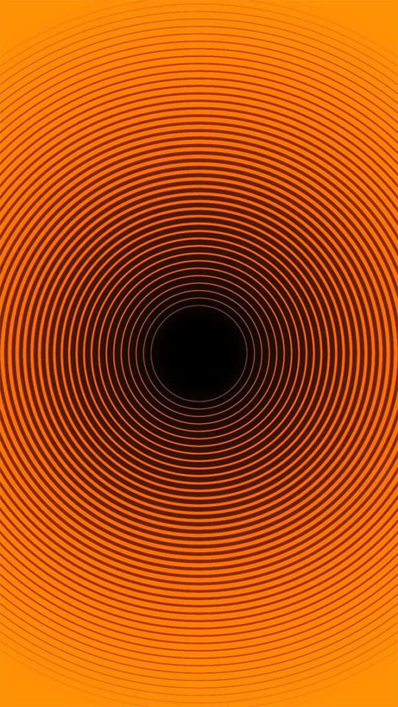 Vibrant Orange Abstract Wallpaper with Concentric Rings Illusion