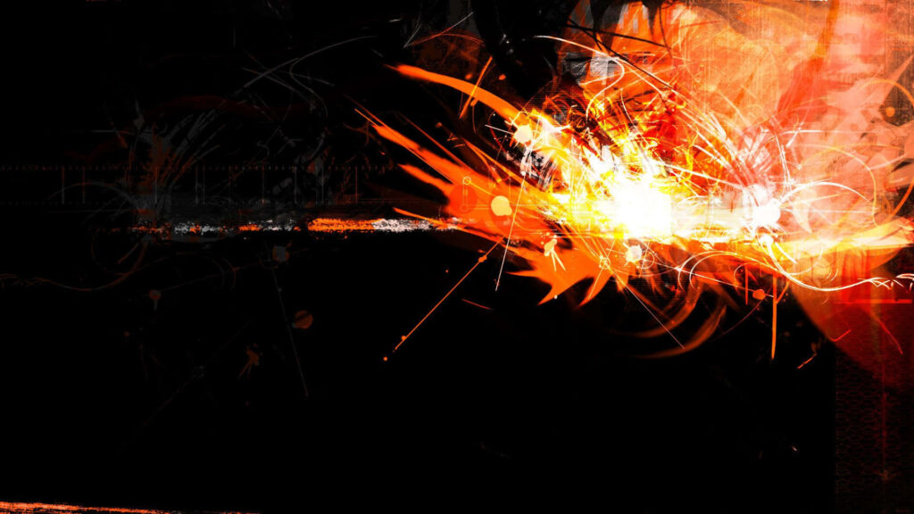 Vibrant Orange and White Abstract Wallpaper Against Dark Background