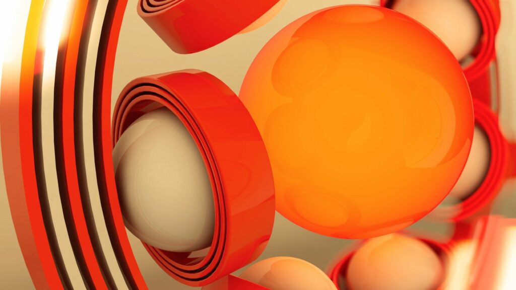 Vibrant 1920x1080 Wallpaper with Abstract Orange & Beige Design