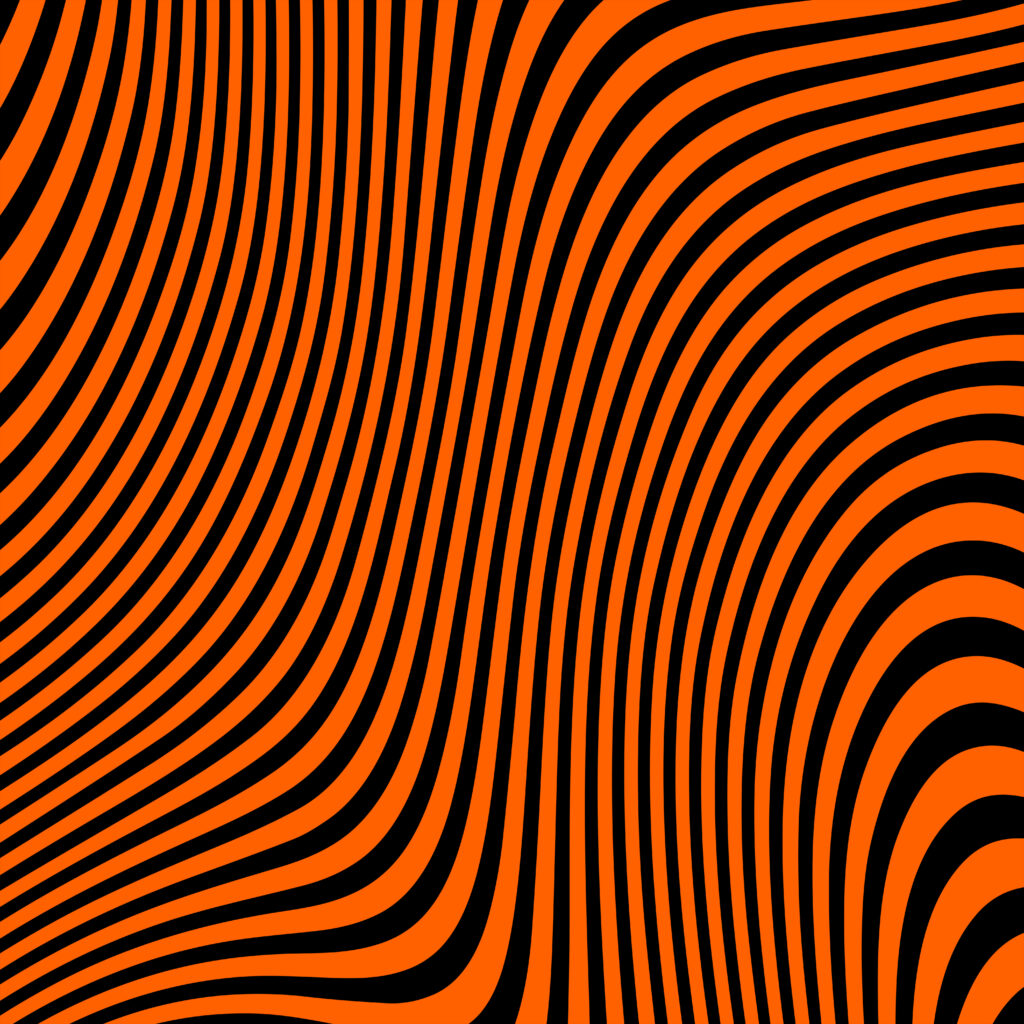 Vibrant Orange & Black Abstract Wallpaper - Optical Illusion Design