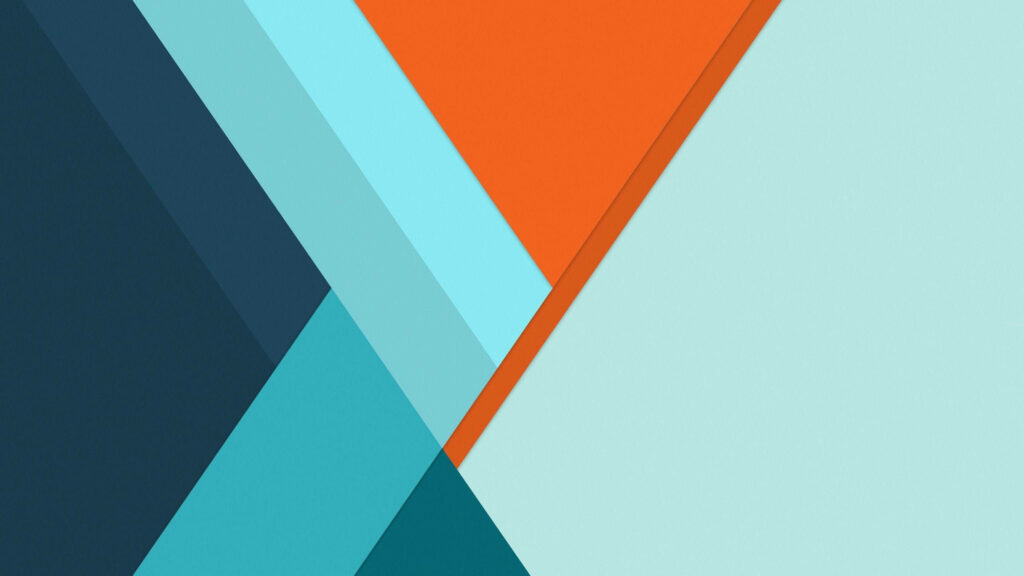 Modern Abstract Geometric Wallpaper in Orange and Blue for YouTube