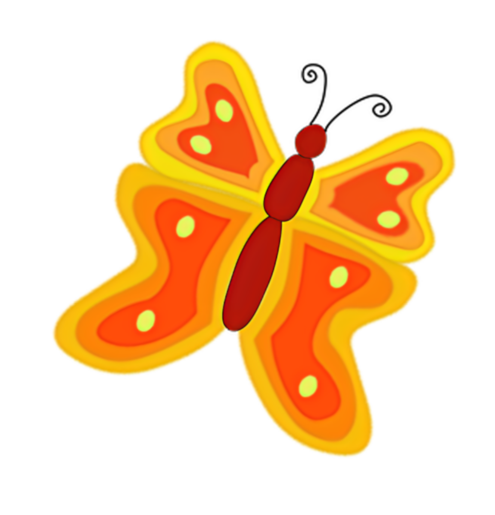 Vibrant Cartoon Orange Butterfly Illustration Wallpaper Background