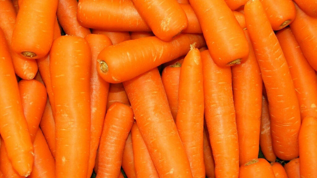 Vibrant Orange Carrot Root Wallpaper: Fresh and Textured Background