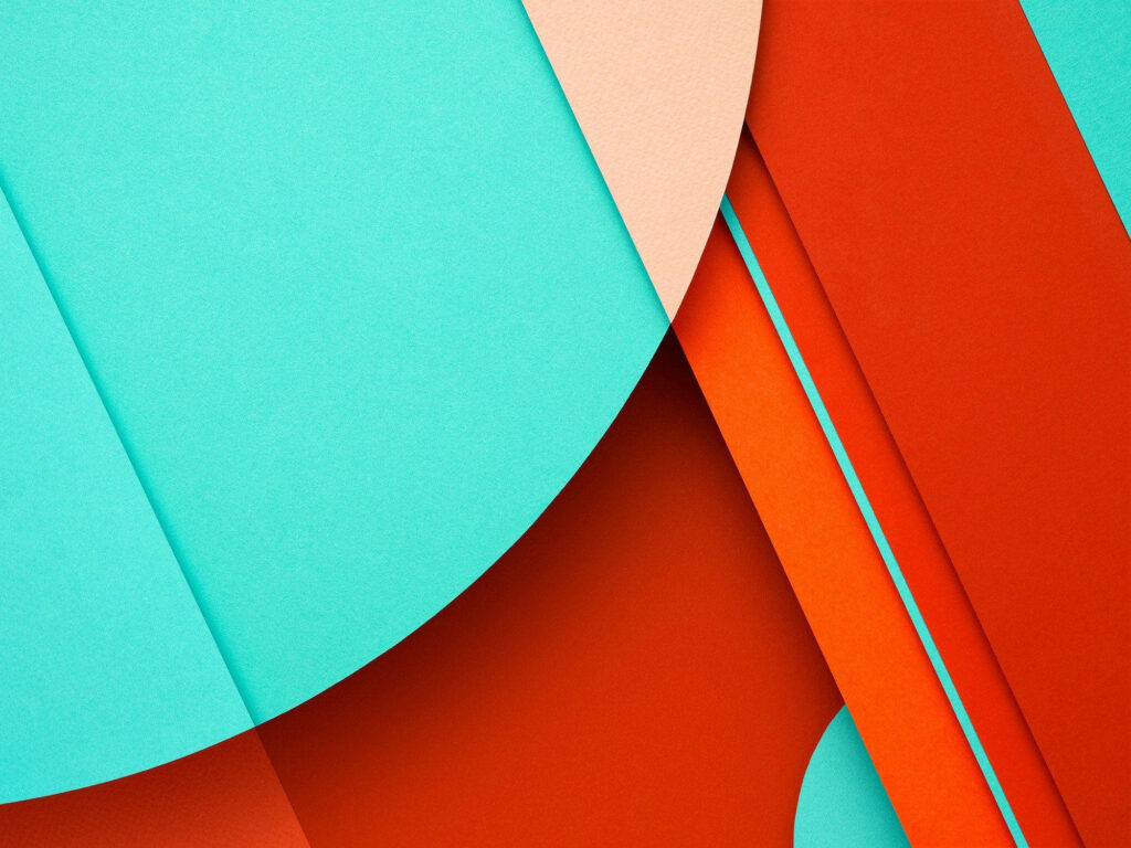 Vibrant Abstract Geometric Wallpaper: Orange & Cyan Background Design