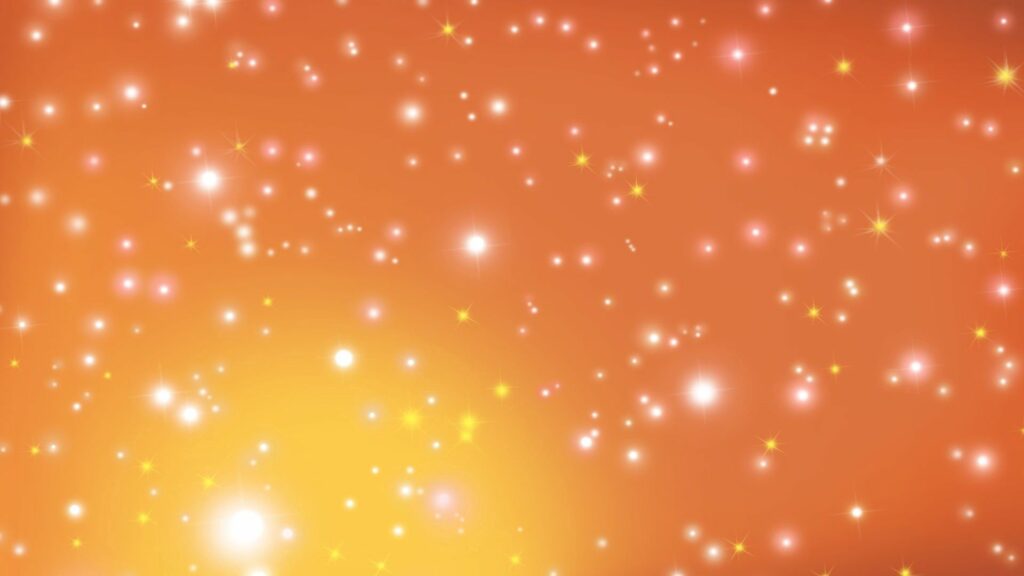 Enchanting Gradient Orange Background with Glowing Circles & Dots Wallpaper