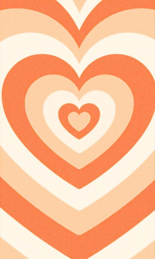Vibrant Orange Heart Wallpaper with Abstract Patterns - Lively Background