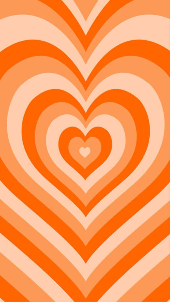 Vibrant Orange Heart Wallpaper with Radiant Peach Layers