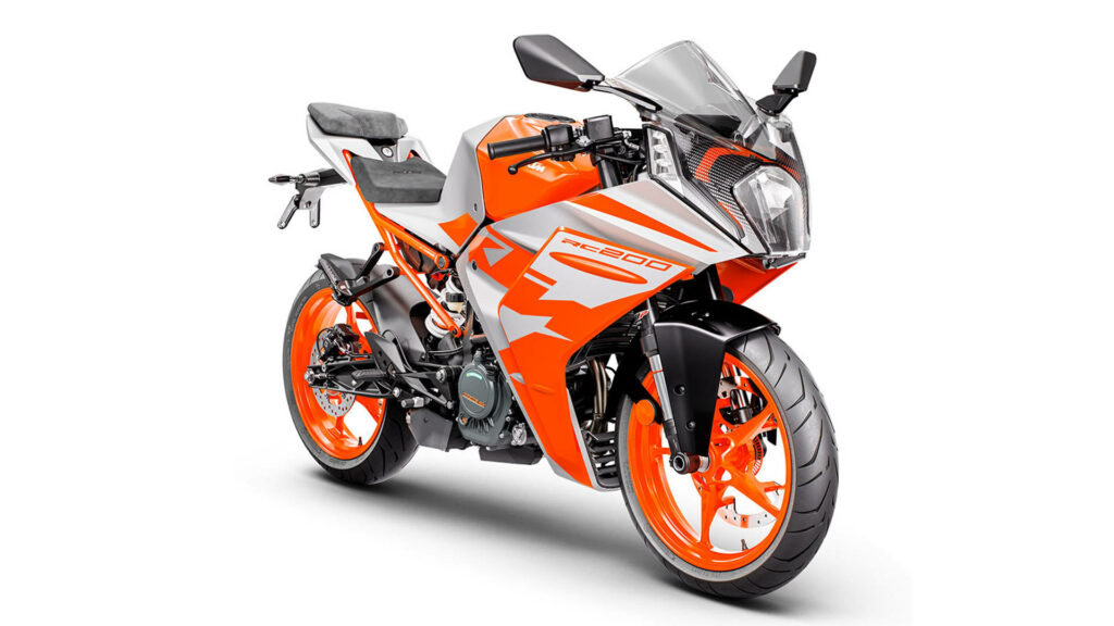 Vibrant Orange KTM RC 200 Wallpaper: Sleek Design & Dynamic Style