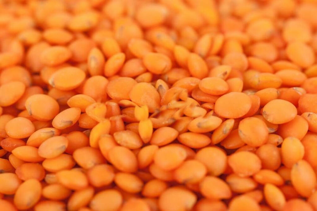 Vibrant Orange Lentils Close-Up: Rich Texture Wallpaper Background