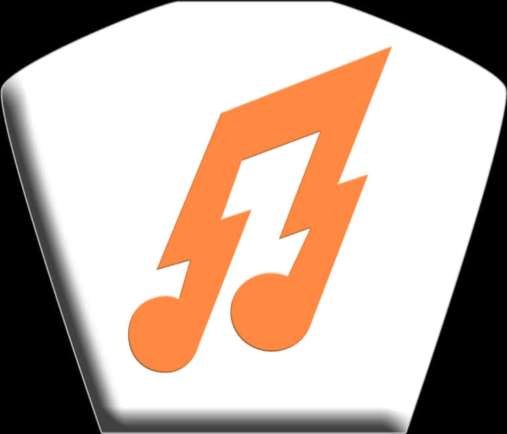 Vibrant Orange Musical Note Icon Wallpaper on Clean White Background
