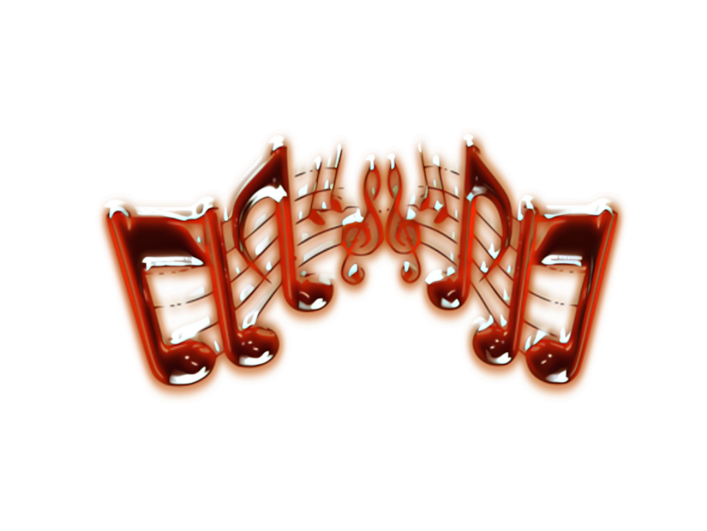 Vibrant Orange Musical Notes 3D Wallpaper for Music Lovers