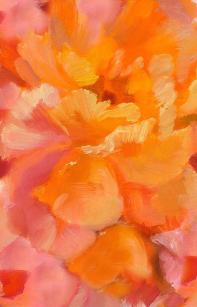 Vibrant Orange & Pink Floral Abstract Wallpaper for Phone Backgrounds