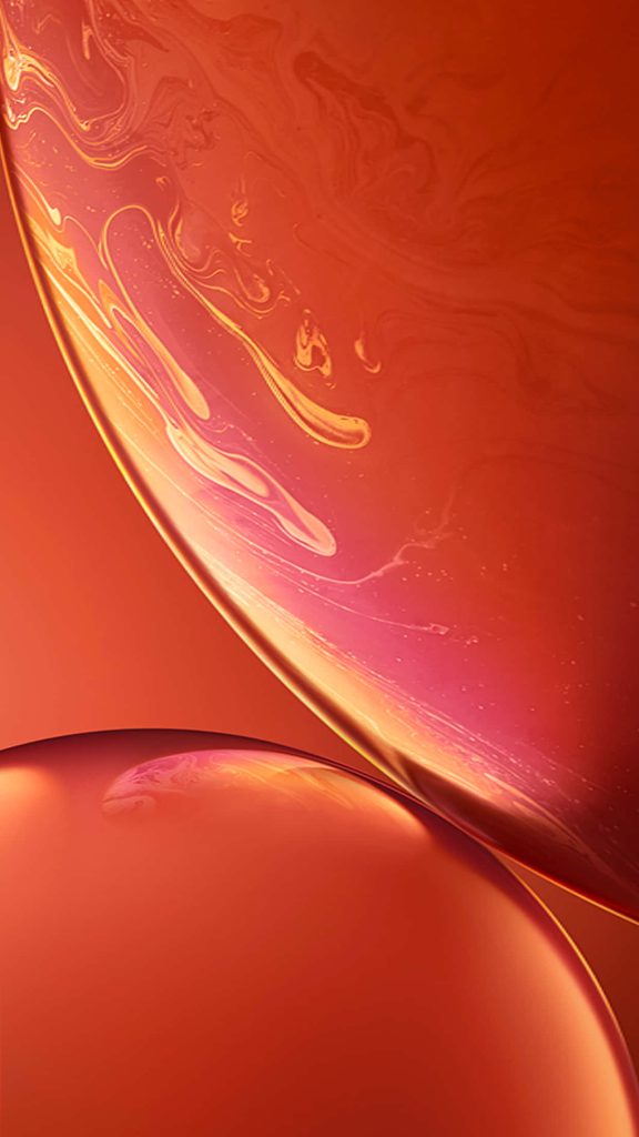 Vibrant orange red abstract fluid iPhone XR wallpaper with smooth gradients modern design background