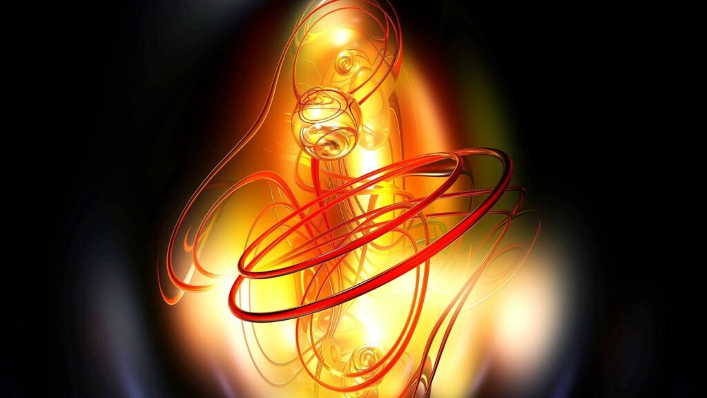 Vibrant Abstract Swirls in Fiery Orange & Red – 1920x1080 Wallpaper