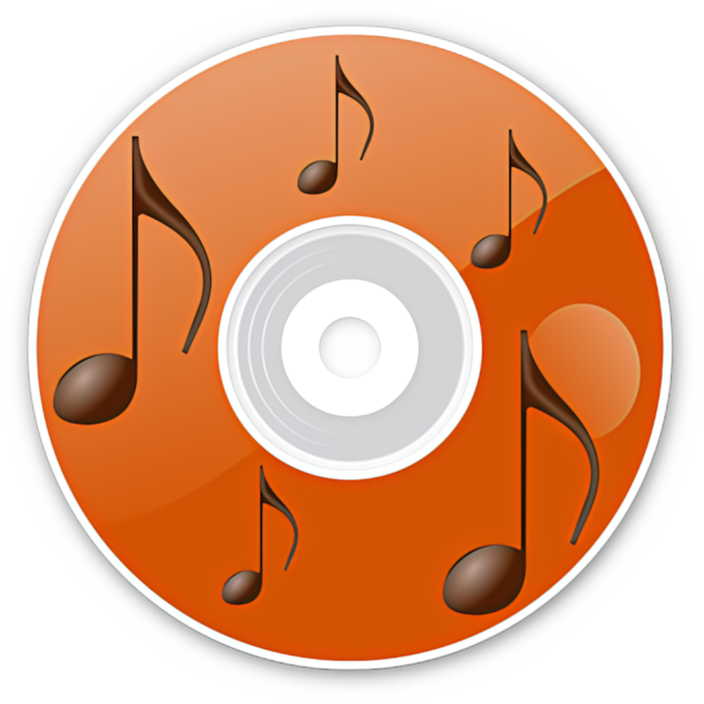 Vibrant Orange Vinyl Record Icon Wallpaper with Music Notes